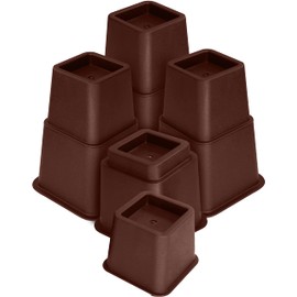 Utopia Bedding Adjustable Bed Furniture Risers - Elevation in Heights 3, 5 or 8 Inch Heavy Duty Risers for Sofa and Table - Supports up to 1,300 lbs - (Set of 4 Riser, Reddish Brown)
