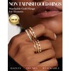 Morfetto 6PCS Stackable Gold Rings for Women,Non Tarnish Stacking Cubic