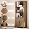 Farmhouse Bookshelf With Storage,70.87''Tall Modern 5-Tiers Storage Bookcase With Adjustable