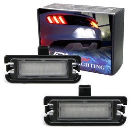 iJDMTOY OEM-Fit 3W Full LED License Plate Light Kit Compatible With Ford 2015-up Mustang, Powered by 18-SMD Xenon White LED