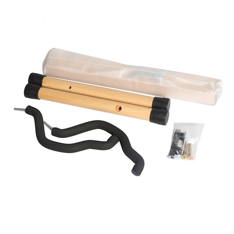 Guitar Stand Wooden Folding Floor Standing Vertical Household Bass Storage