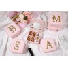 XIUQILAI Jewelry Box for Women, Pink Small Travel Earring Organizer