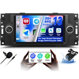 2+64G 6.2" Car Stereo for Dodge Ram 1500/2500/3500 2006-2008, Dodge Durango 2005-2008, Chrysler 300 Touring/300C/300M 2005-2007, Jeep Grand Cherokee 2005-2009 Carplay Android Auto GPS WiFi BT FM RDS