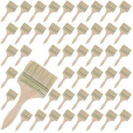 HAKZEON 48 Pack 3.4 Inches Chip Brushes, Professional Paint Brushes for Walls with Wood Handle, Bristles Chip Paint Brushes for Paint, Stains, Varnishes, Glues, Acrylic, Paste and Gesso