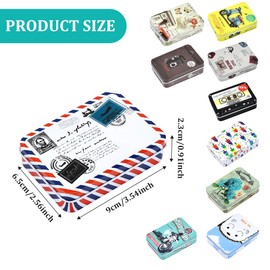 SPEACOUR Pack of 10 Tin Cans, Small Metal Tins with Lids, Rectangular Tin Containers, Multifunctional Jewellery Boxes for Small Items and Other Craft Projects (9 cm x 6.5 cm x 2.3 cm)