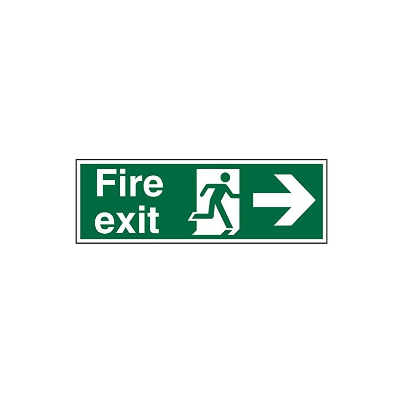 Seco Fire Exit - Fire Exit, Man Running Right, Arrow