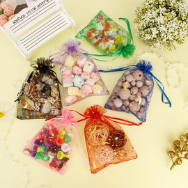 Moon Star Organza Bags 4x6 Small Mesh Bag Drawstring 50 Pcs Mesh Gift Bags Drawstring Pouch Jewelry Pouches Bulk Wedding Favor Bag Gift Pouch for Candy Make up Soaps Birthday Festival Party Supplies