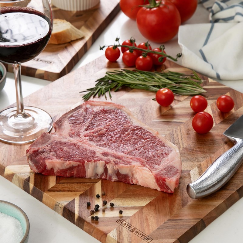 SLATE & ROYCE Acacia Wood Cutting Board Set of 2