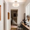 FOLKSMATE 3-Light Semi Flush Mount Ceiling Light Fixture, Drum Light