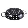 Round Grill Wok with Handle,Carbon Steel Grill Pan With Holes,Non-Stick