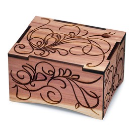 TheLaser'sEdge, Aromatic Red Cedar Windup Personalizable Music Box, Laser Engraved Wood (Standard - Black Velvet, Can't Help Falling in Love)