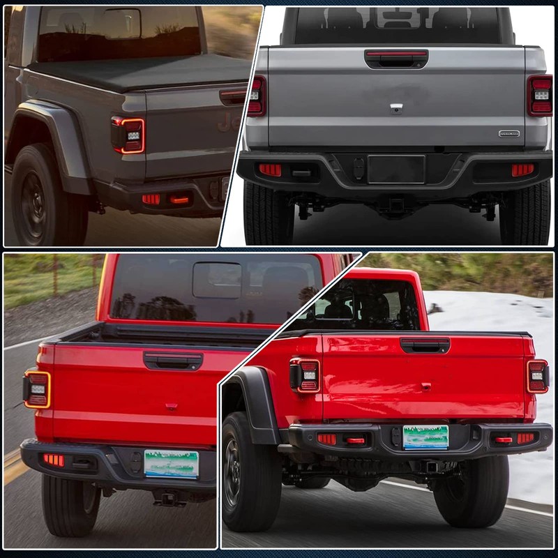 GEEGEETOP Red Full Lens LED Rear Reflector Bumper Fog Light