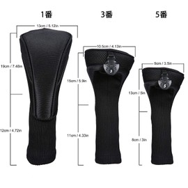 Club Head Covers Long Neck Nylon 3 Piece Set / Embroidered Synthetic Leather (Pu Leather), Pin Type Putter Cover, Mallet Type Putter Cover, Golf Club Putter Cover, Driver Cover, Fairway Wood Cover,
