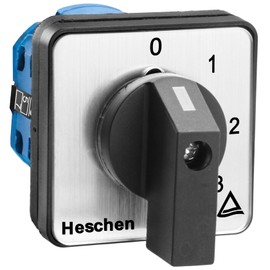 Heschen Universal Rotary Cam Selector Change Overswitch, SZW26-20/0-3.2, 660V 20A, 4 Position 2 Phase 6 Terminal, CE