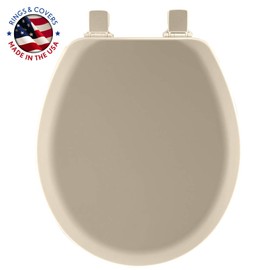 MAYFAIR 841EC 006 Cameron Toilet Seat will Never Loosen and Easily Remove, ROUND, Durable Enameled Wood, Bone