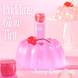 LOVB LOVB- Tinte de labios coreano Pudding Glow | Tinte de brillo de labios de larga duración para un brillo intenso | Hidratante | Alta pigmentación