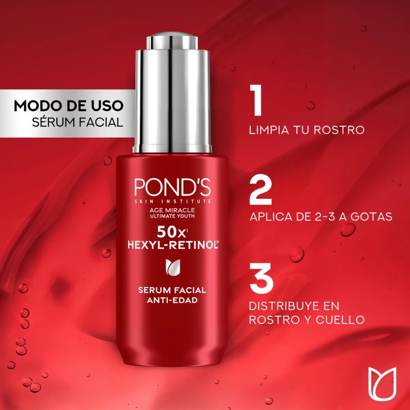 Ponds 50x Age Miracle Sérum Facial Hexyl Retinol Todo Tipo