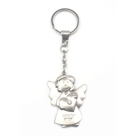 Guardian Angel Key Ring 5 CM matte Silver-Plated Surface