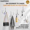 HARPOON 5 Pack Heavy Duty Three Flared Prongs Coat Hooks,