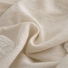 MASINISS 3 Pieces Boho Tufted Duvet Cover Sets,Luxurious Bedding,Linen Cotton Blend (Fashion Fabrics) in Rich Texture Soft Linen Feel (Boho Gem, Queen 90x90'' and 2 Pillowcases 20x26'')