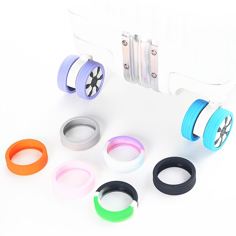 8PCS Luggage Caster Wheel Covers – Shock Absorbing & Noise-Reducing
