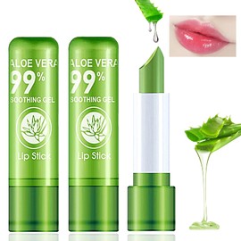 3 Pieces Aloe Vera Lipstick,Long Lasting Moisturizing Lip Balm,Nourishing Lip Stick,Lipstick,Lip Balm,Magic Temp Color Change,Waterproof Lip Gloss Matte Makeup