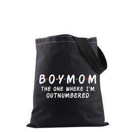 Funny Mothers Day Shopping Bag Boy Mom the One Where I'm Outnumbered Tote Bag Mom Life Gift Boy Mom Gift Expecting Mom Gift (Outnumbered Tote CA)