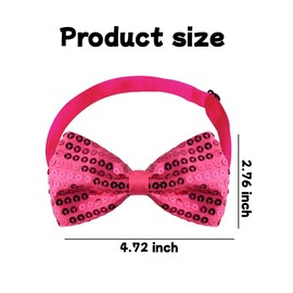 Hot Pink Glitter Bow Tie for Boys Kids Men Christmas Bow Tie for Men Cats Dogs Pre Tied Adjustable Bow Tie Hot Pink Sparkly Bowtie Bow Tie for Kids Men Christmas Bowtie Prom Party Banquet Bow Tie