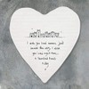 East of India Porcelein Heart Coaster 'I wish you lived