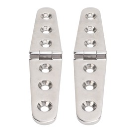 Pair Heavy Duty, Holes 316 Stainless Steel Marine Strap Hinge with Boat Home Hardware for Door Gate Shed Barn 3 Holes 152x30mm 5.98x1.18in (3 Holes: 152x30mm/5.98x1.18in)