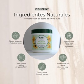 Anti-inflammatory arnica cream with natural oils. Ideal muscle and joint massages. Relieve pain and tension in joints and muscles with relaxing effect