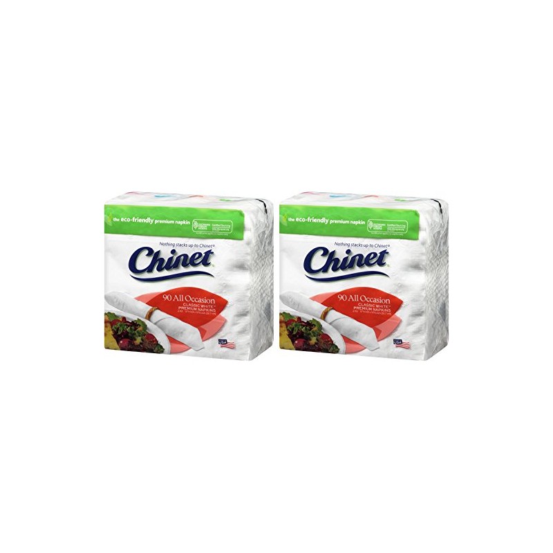 Chinet Classic White 2-Ply Napkins, 90 Count - Pack of