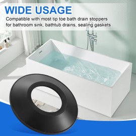 10 Pack Tub Stopper Gasket for Tub Drain Assemblies, 2-1/16 x 1 x 1/4 Inch for Tip Toe Style Bathtub Stoppers