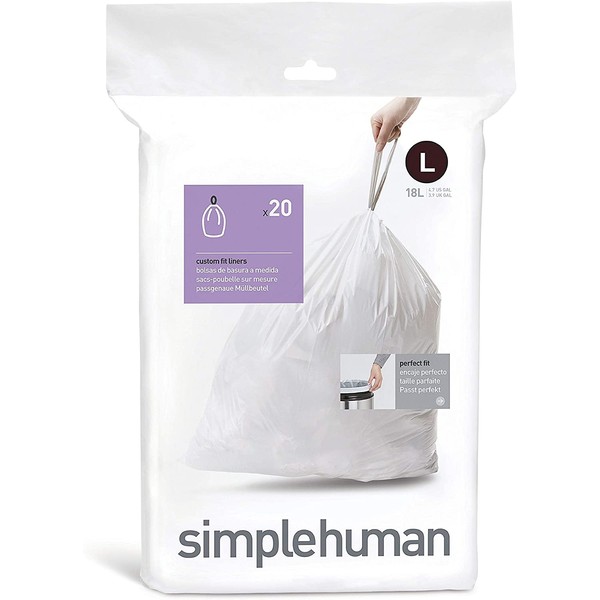 simplehuman CW0405 Trash can Liner, 4.8 Gallon