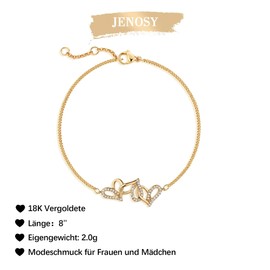 Jenosy 14K Gold-Plated Bracelet Women's Gold, Stainless Steel