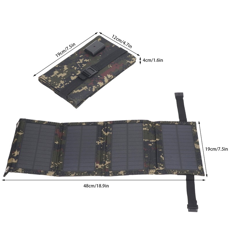 Solar Panel Professional 20W Efficient Waterproof 4 Folds Monocrystalline Silicon