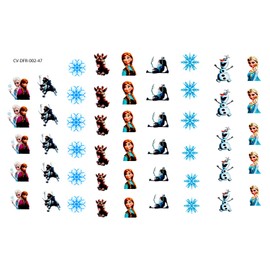 Christmas Olaf, Anna and Elsa (Ver.2) Clear Vinyl Cut, Peel and Stick Nail Art Decals/Stickers by One Stop Decals.