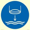 Mandatory: Lower lifeboat to the water in launch sequence Sign - 300x300mm - S30