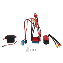 2435 Brushless Motor Kit 4 Pole 12 Slot 4800KV Brushless Motor 25A ESC with 2.2kg Metal Servo for 1/16 1/8 RC Car
