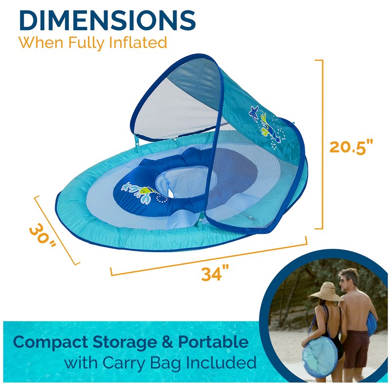 SwimWays Baby Spring Float with Adjustable Canopy and UPF Sun