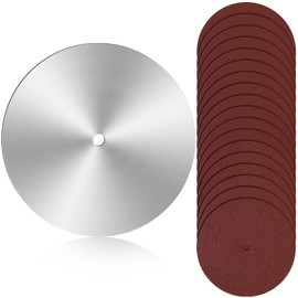 Lanties 10" Sanding Disc for Table Saw 5/8" Arbor Calibration Sanding Disc Balance Blade with 18 Pcs Sandpaper 60 80 100 120 180 240 Grit