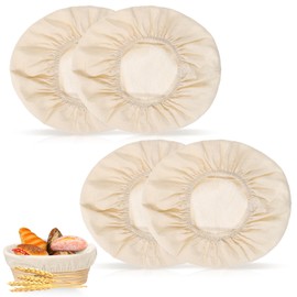 Oruola Set of 4 baker's linen dough cloth, oval, linen cloth, bread baking, dough cloth for cooking baskets, linen cloth for proofing basket, bread, proofing cloth for dough preparation and