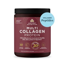 Ancient Nutrition Collagen Peptides Powder, Multi Collagen Protein, Women & Men, Vitamin C, Probiotics, Hydrolyzed Collagen, Supports Skin, Joints, Gu