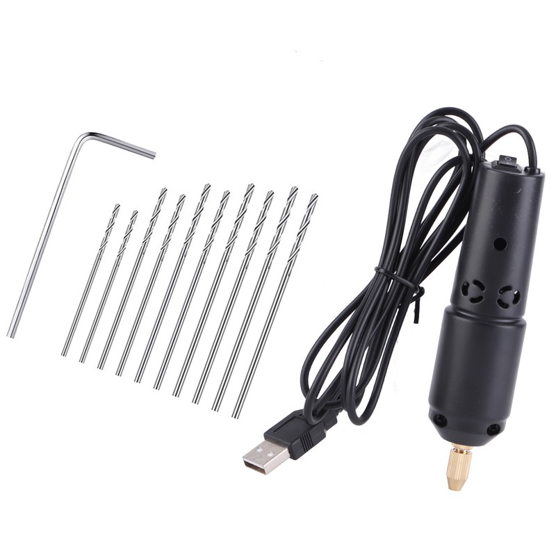 Mini Electric Drill 0.8‑1.2mm Portable Handheld USB Powered Micro Electric