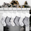 GEX Christmas Stockings 6 Pack for Family 20" Large Silver