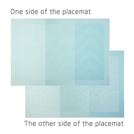 PIGCHCY Placemats,Non-Slip Plastic Placemats,Easy to Clean Woven Vinyl Placemats for Dining Table,18x12 Inches Washable Table Mats Set of 6 (Teal)