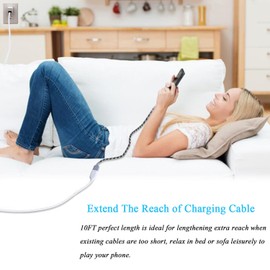 Besgoods USB Extension Cable 10 ft Type A Male to A Female USB 2.0 Cable Extension Extender Cord with Gold-Plated Connectors, White