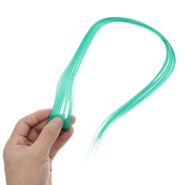 Beavorty 10 Piezas Clip En Pelo Liso Extra Postizos Largos Con Mechas Rectas Extensiones De Cabello Sintético Clip Verde En Extensiones De Cabello Clip En Peluca de Mujer