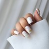 Pink powder beach ball handmade nail tips - Long Square