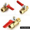 QWORK Ball Valve 10 Pack, 1/4" Heavy Duty Brass Ball